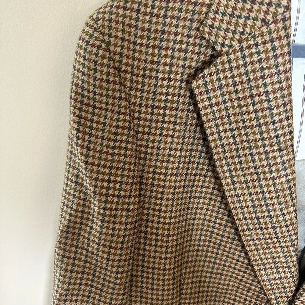 Vintage union made 80s 90s Tommy Hilfiger tweed wool Plaid Sport Coat 42L
